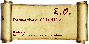 Rammacher Olivér névjegykártya