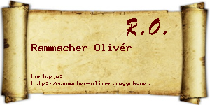 Rammacher Olivér névjegykártya